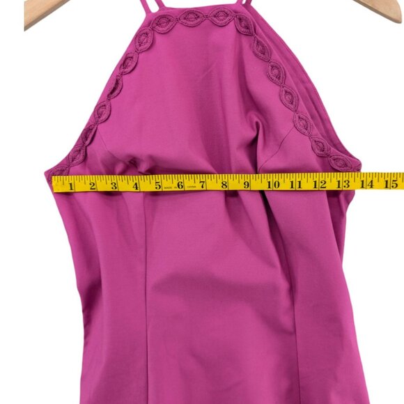 Crown Ivy Mini Halter Dress Solid Pink Weekend In Lisbon Sleeveless Size 2 - Picture 8 of 9